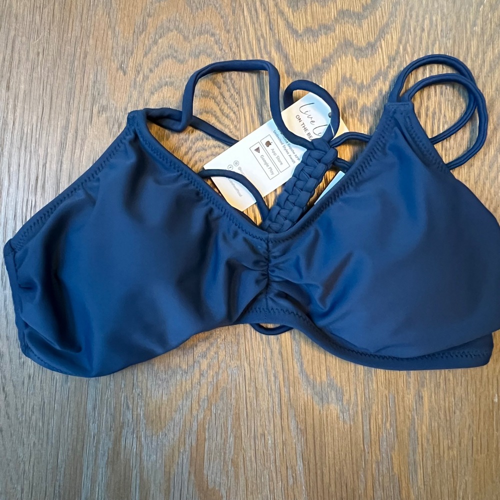 🎊CUPSHE Blue Braided Strap Bikini Top Swimsuit Beach Pool Vacation XS